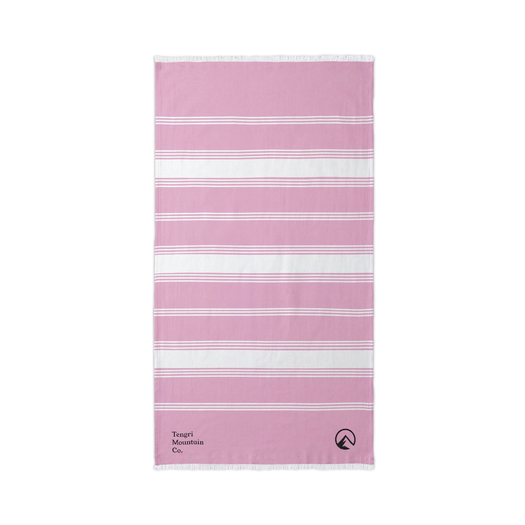 Striped Embroidered Beach Throw Towel – Lightweight Turkish Cotton