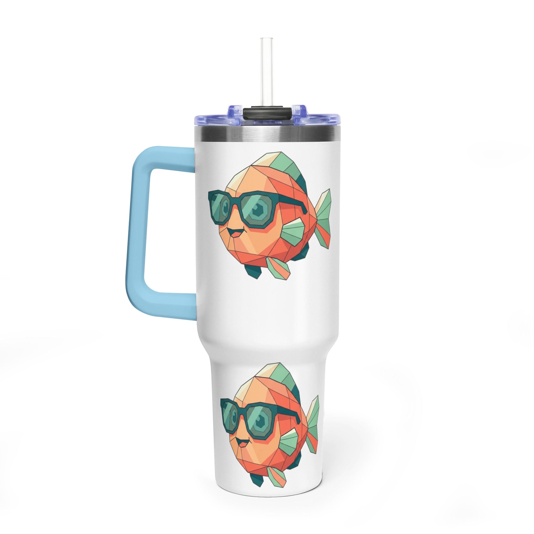 KDS 40oz Insulated Tumbler with Cool Sunglasses Fish Design