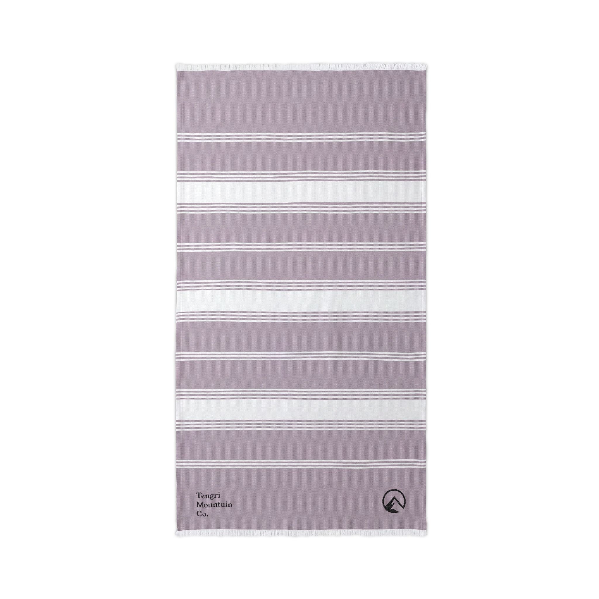 Striped Embroidered Beach Throw Towel – Lightweight Turkish Cotton