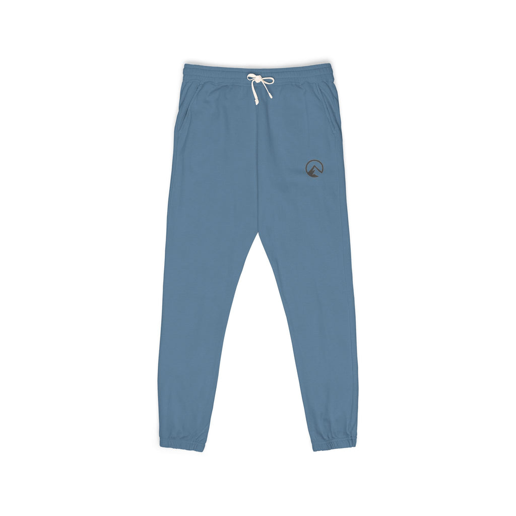 Minimal Crescent Moon Joggers — Cream Garment-Dyed Fleece Sweatpants