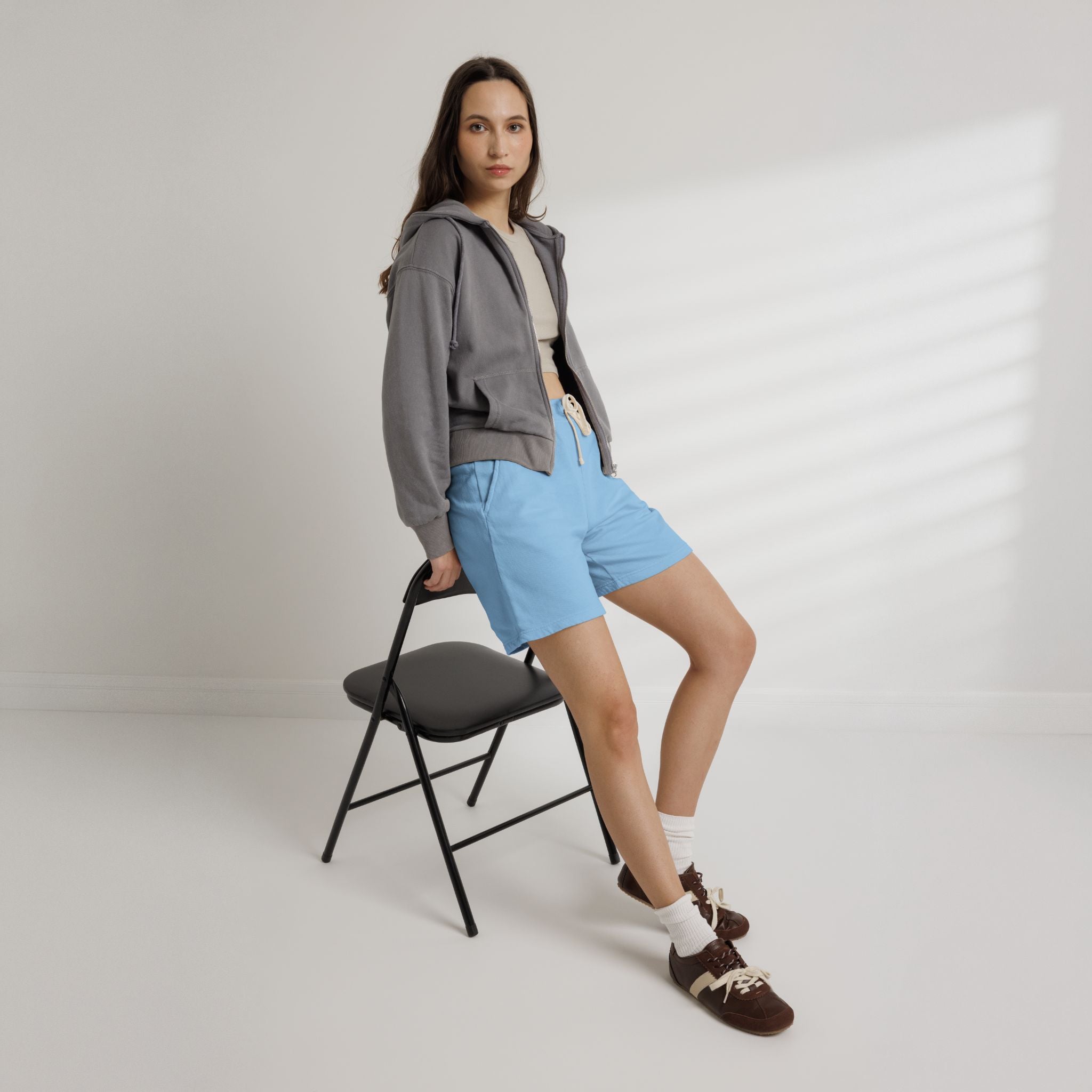 Lightweight Fleece Sweat Shorts — Minimal Logo Comfort Shorts