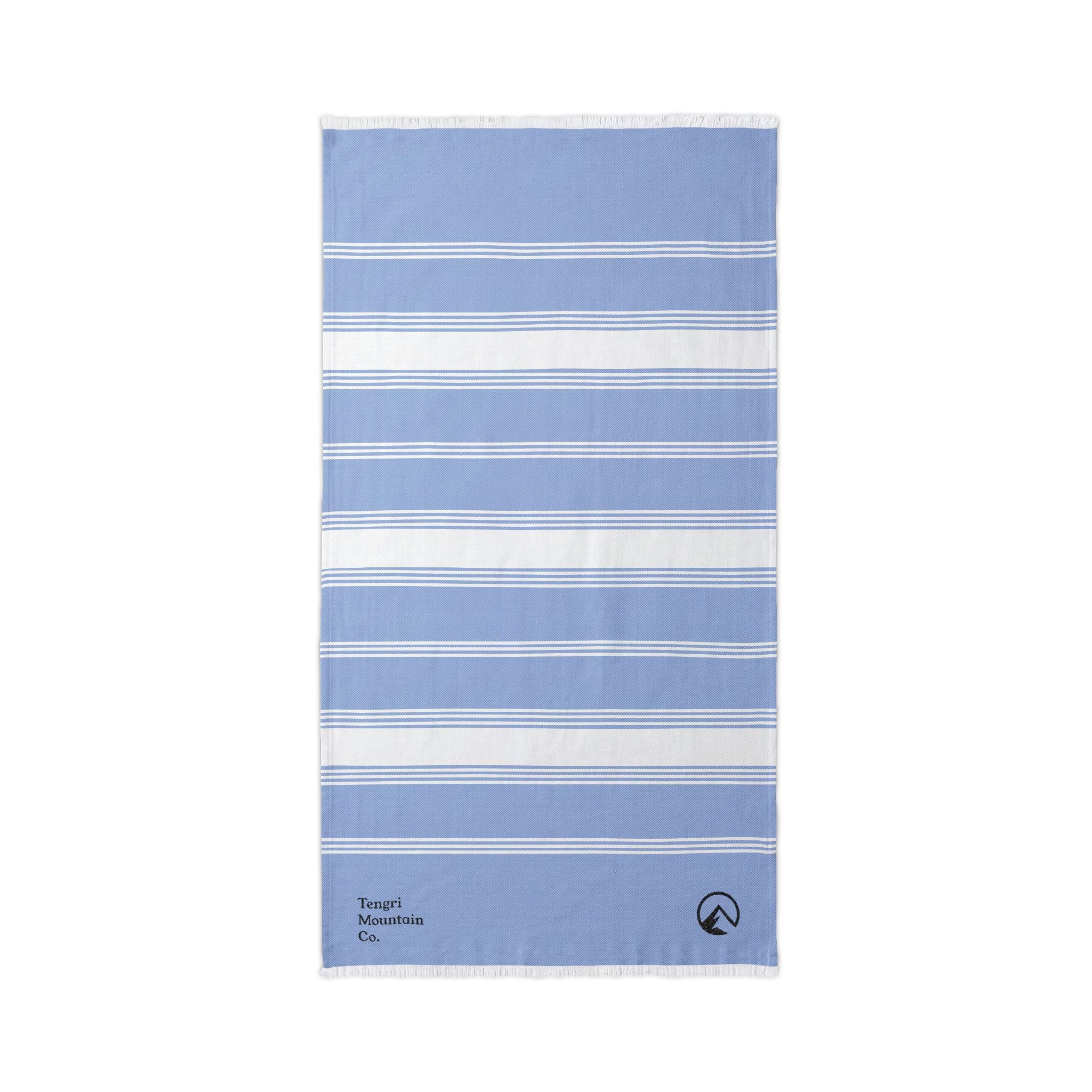 Striped Embroidered Beach Throw Towel – Lightweight Turkish Cotton