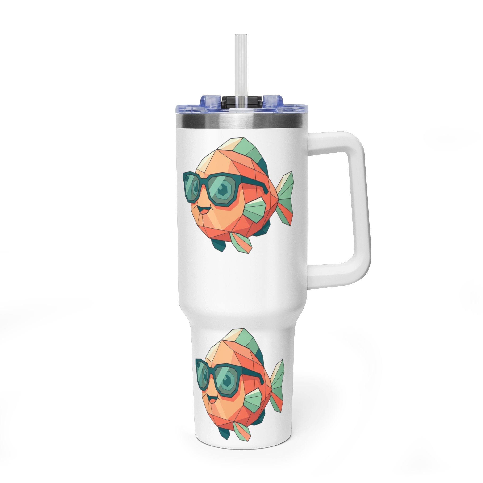 KDS 40oz Insulated Tumbler with Cool Sunglasses Fish Design