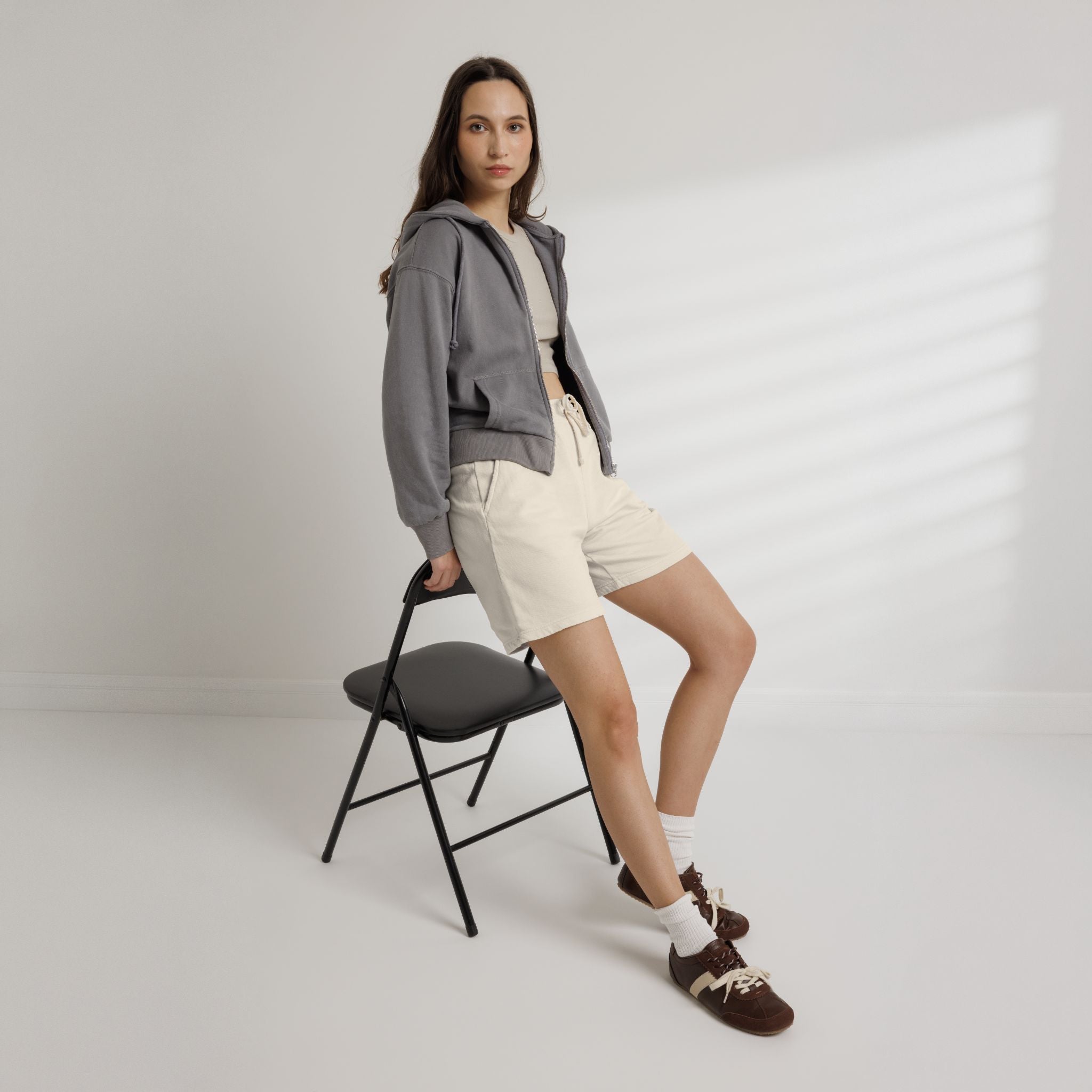 Lightweight Fleece Sweat Shorts — Minimal Logo Comfort Shorts