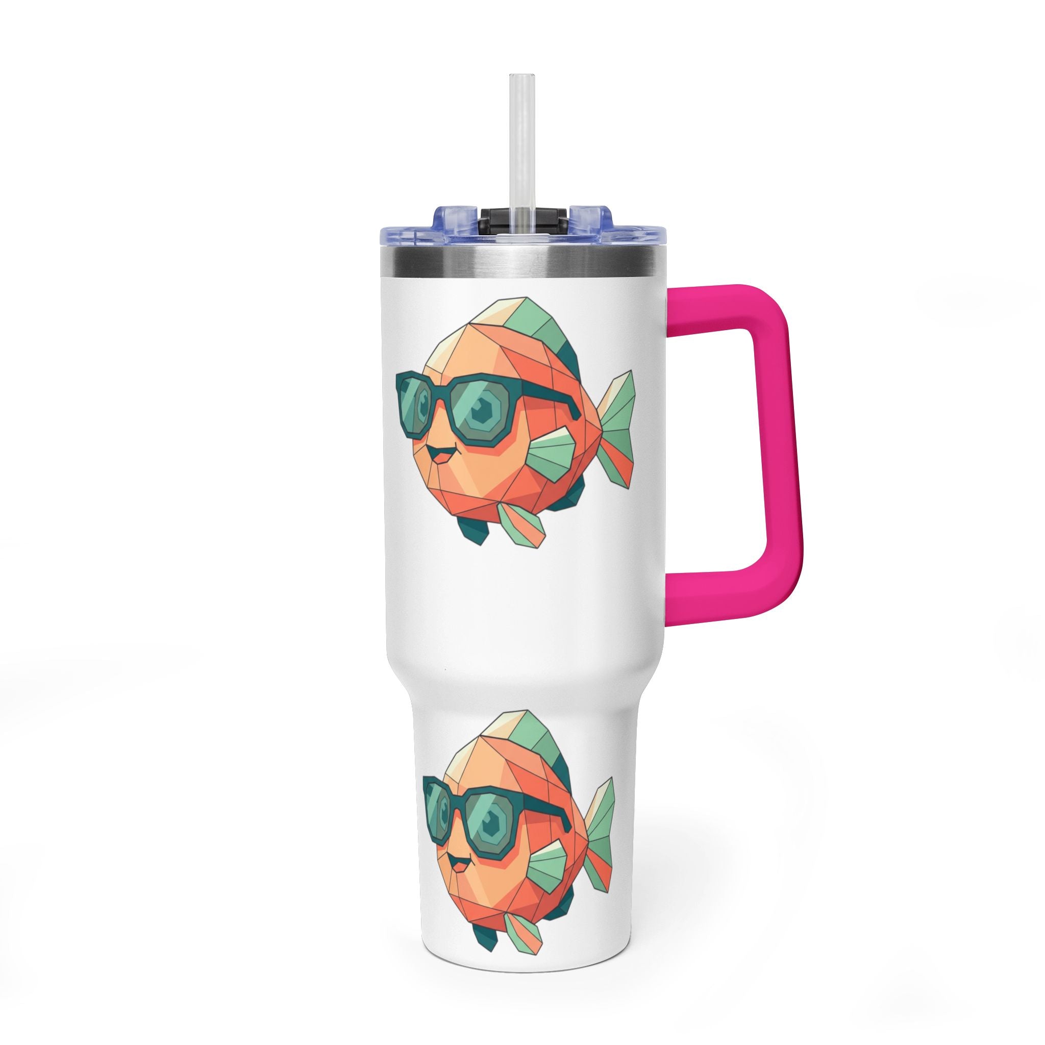 KDS 40oz Insulated Tumbler with Cool Sunglasses Fish Design