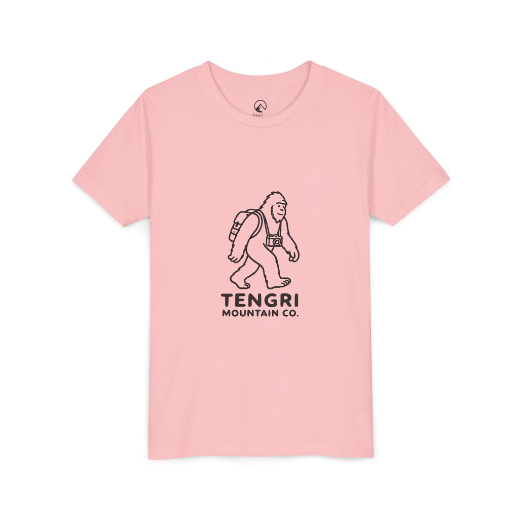 Youth Tee — Tengri Mountain Co. Yeti Hiking Graphic