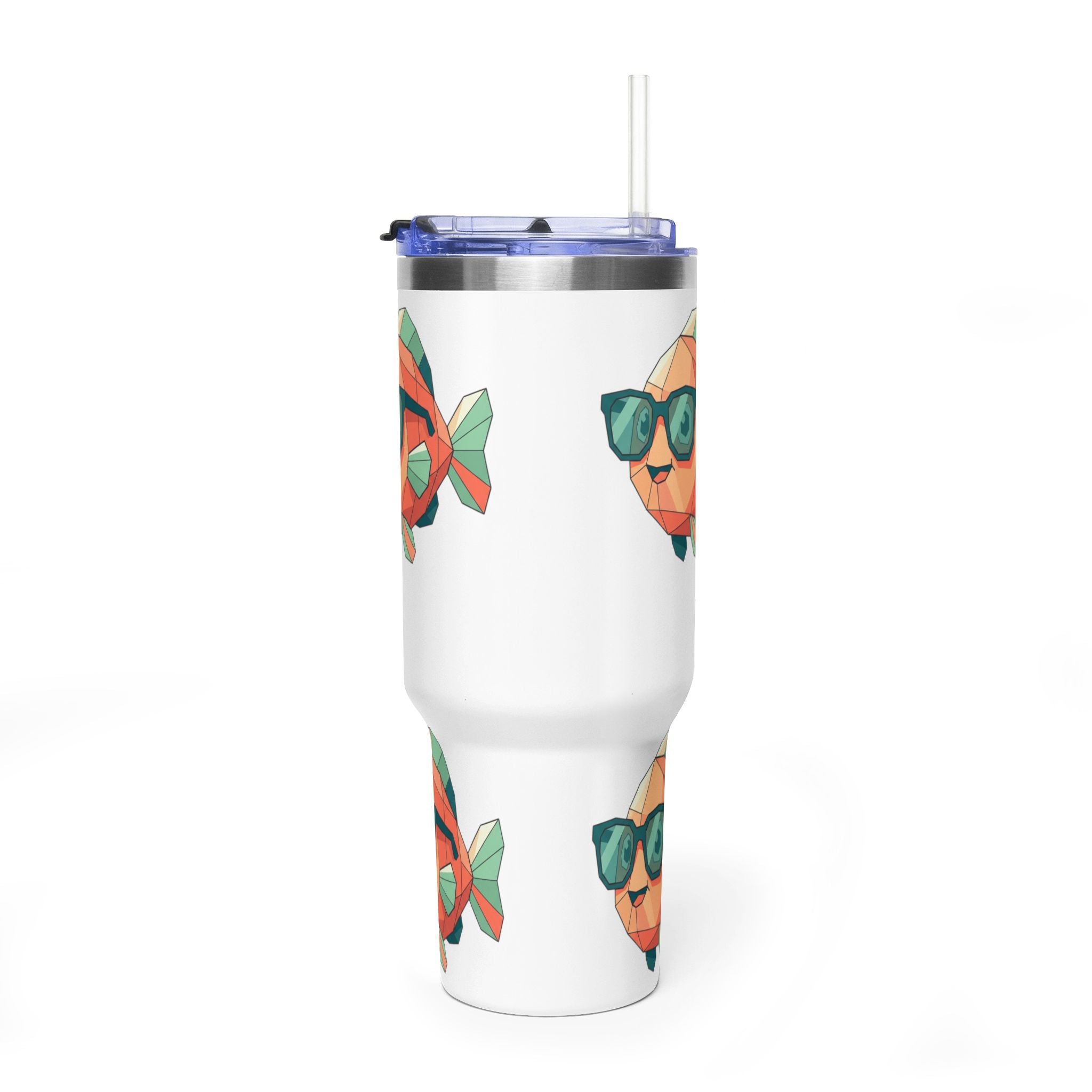 KDS 40oz Insulated Tumbler with Cool Sunglasses Fish Design