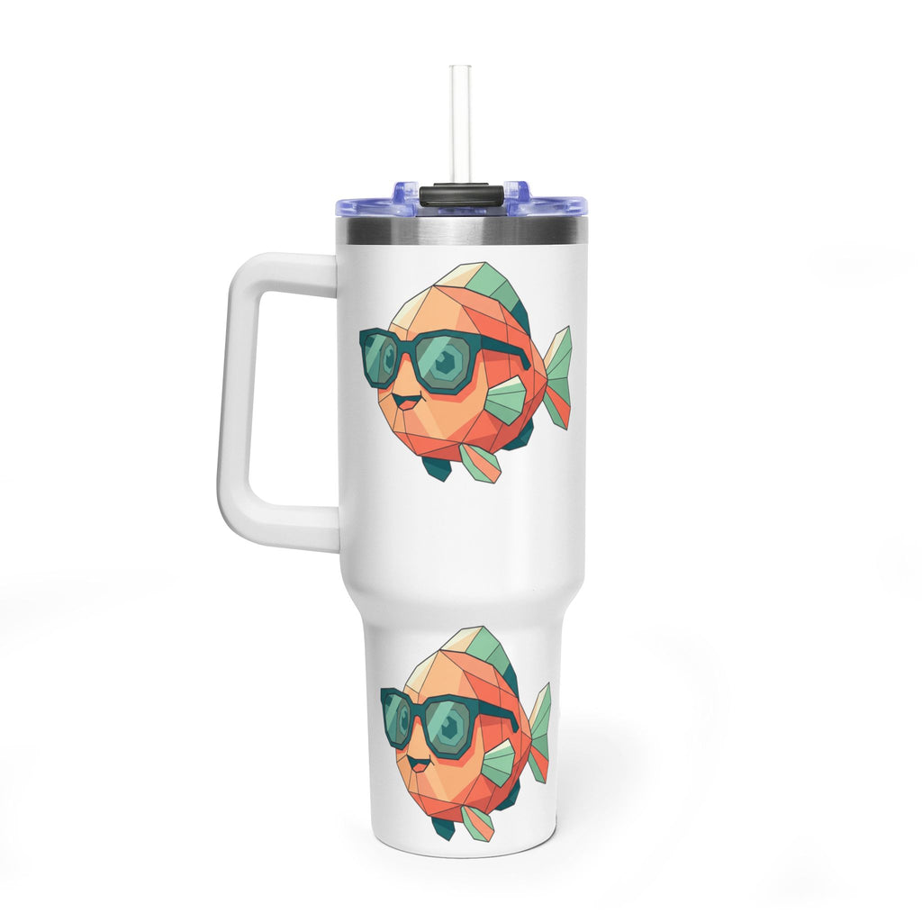 KDS 40oz Insulated Tumbler with Cool Sunglasses Fish Design