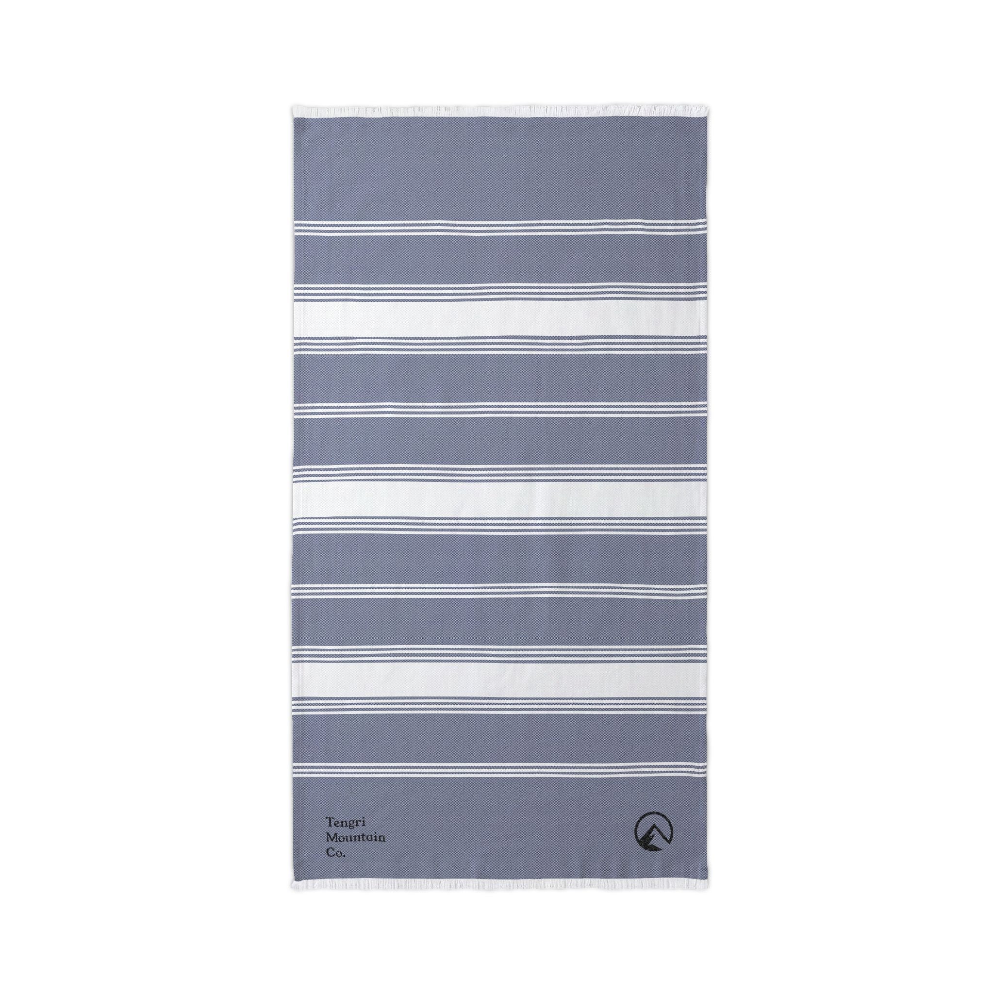 Striped Embroidered Beach Throw Towel – Lightweight Turkish Cotton