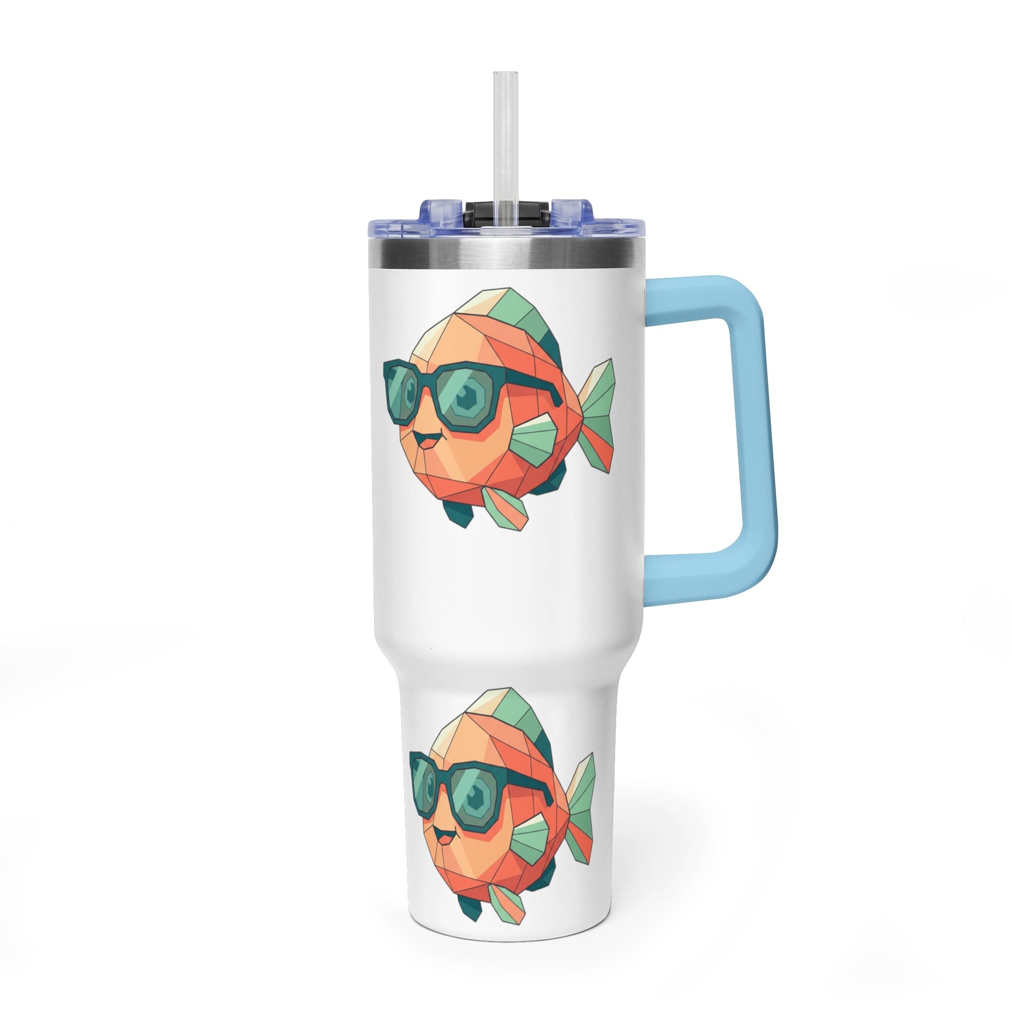 KDS 40oz Insulated Tumbler with Cool Sunglasses Fish Design