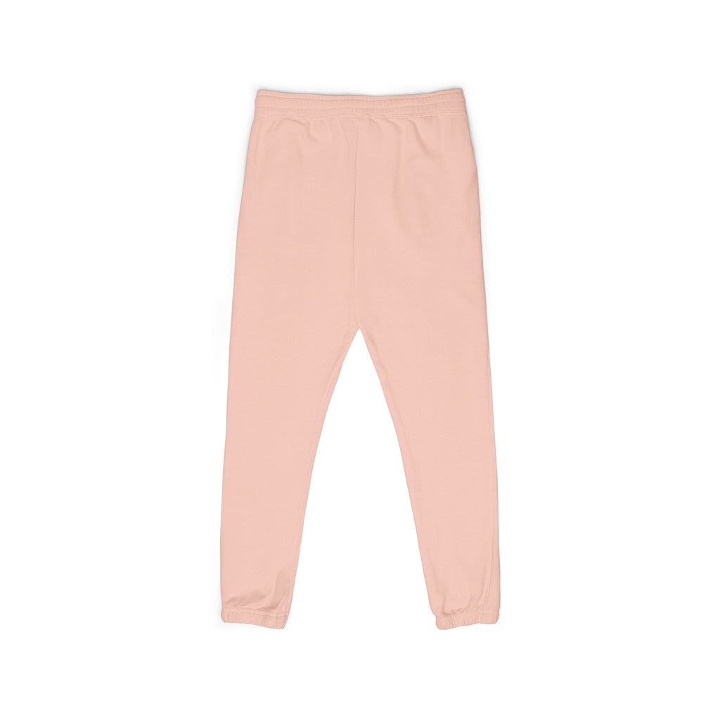 Minimal Crescent Moon Joggers — Cream Garment-Dyed Fleece Sweatpants