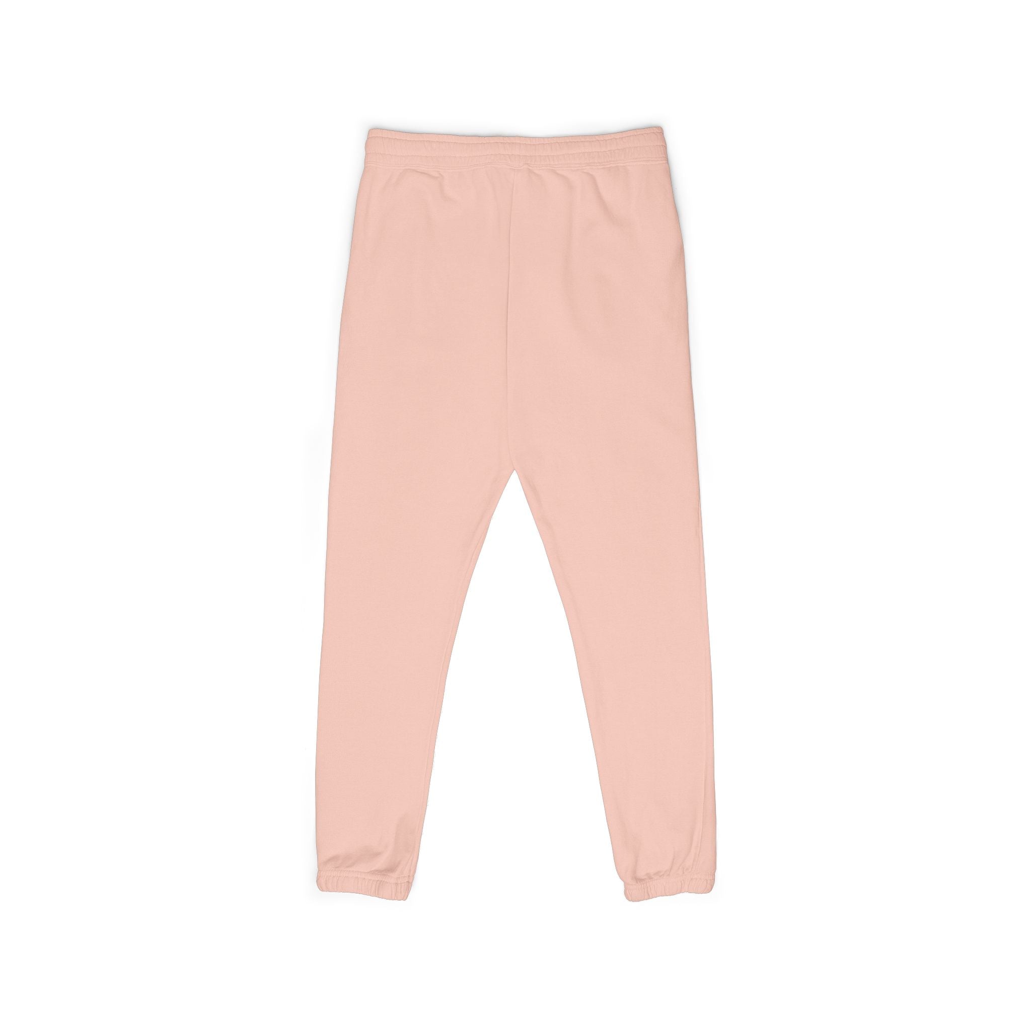 Minimal Crescent Moon Joggers — Cream Garment-Dyed Fleece Sweatpants
