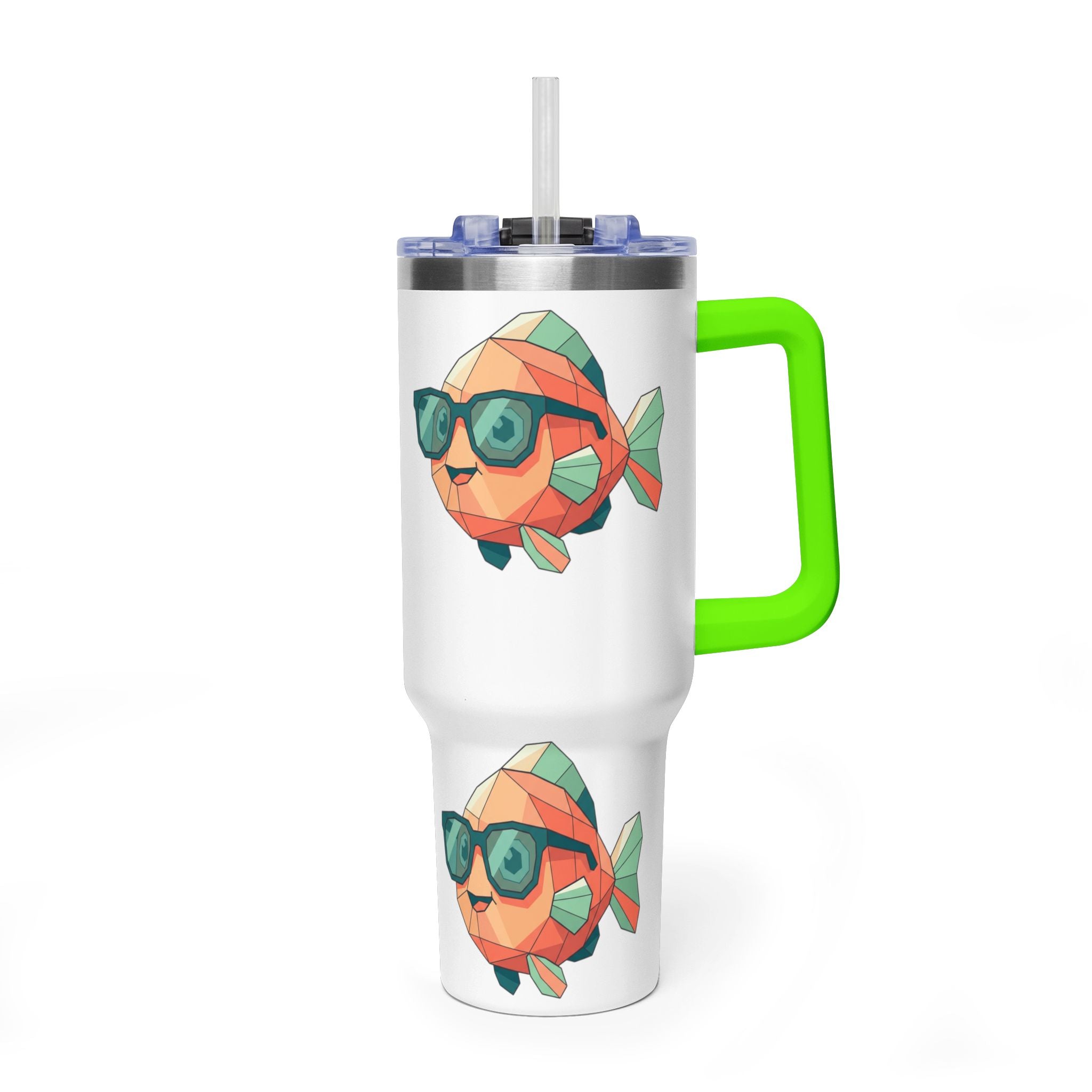 KDS 40oz Insulated Tumbler with Cool Sunglasses Fish Design