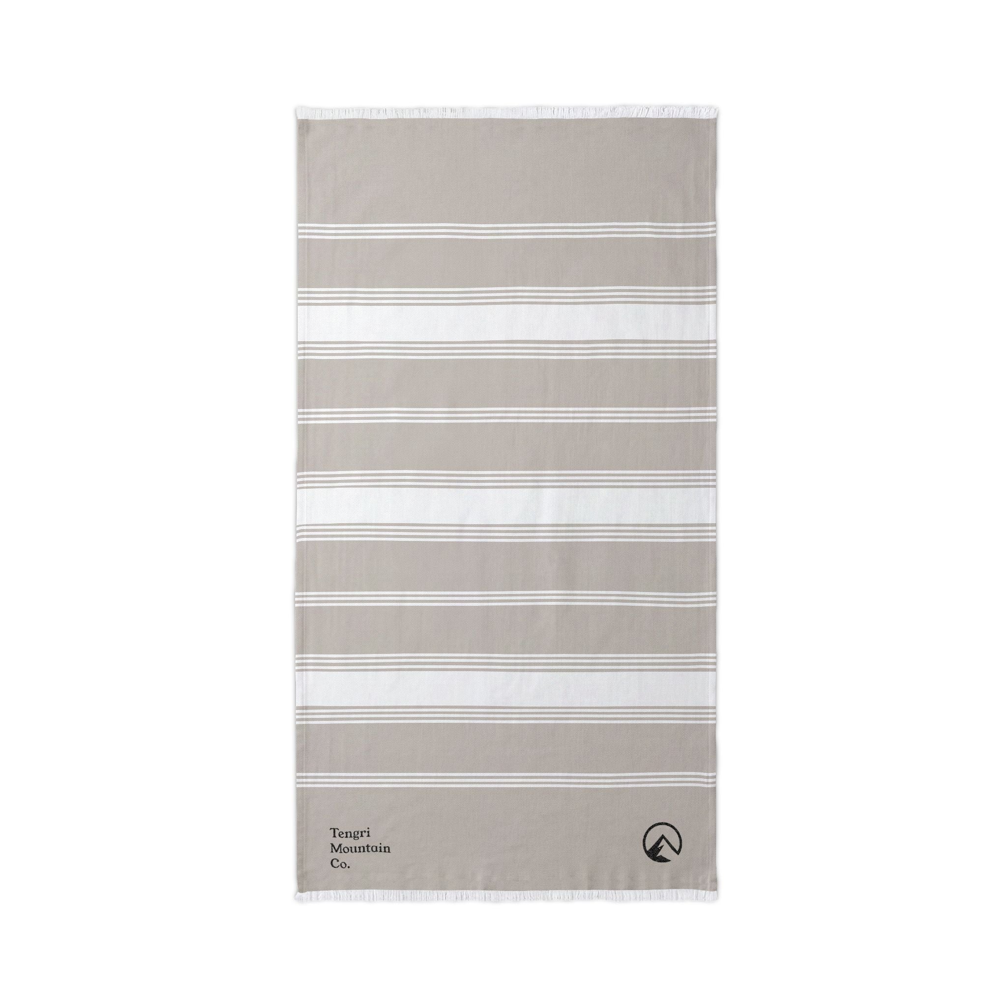 Striped Embroidered Beach Throw Towel – Lightweight Turkish Cotton