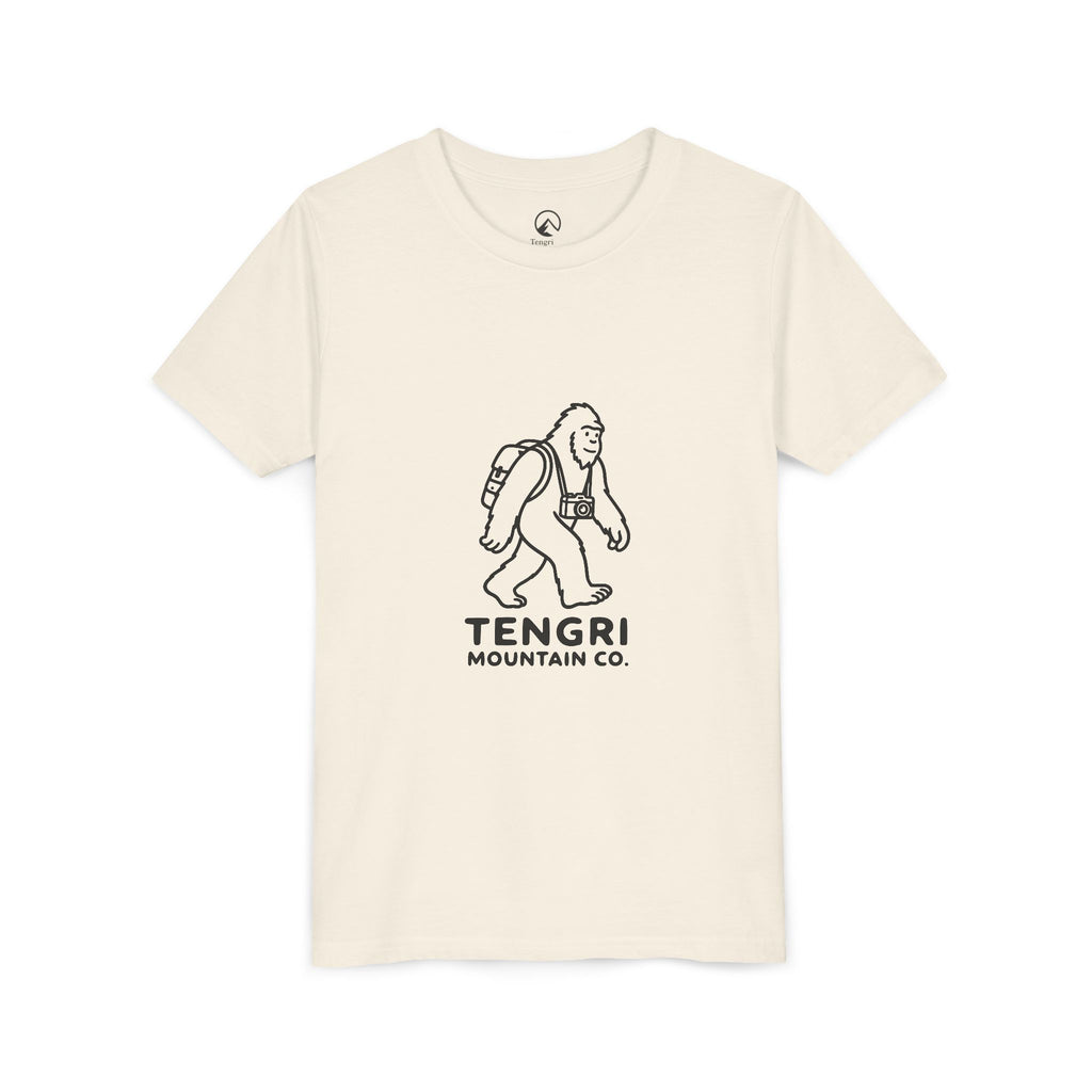 Youth Tee — Tengri Mountain Co. Yeti Hiking Graphic